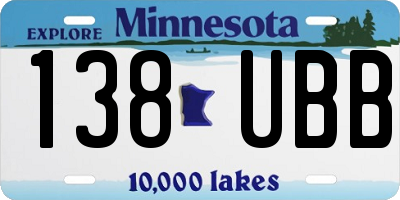 MN license plate 138UBB