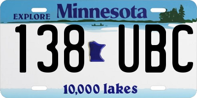 MN license plate 138UBC