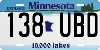 MN license plate 138UBD