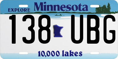 MN license plate 138UBG