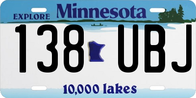 MN license plate 138UBJ