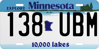 MN license plate 138UBM