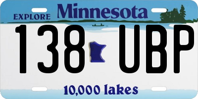 MN license plate 138UBP