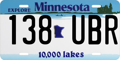 MN license plate 138UBR