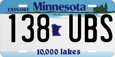 MN license plate 138UBS