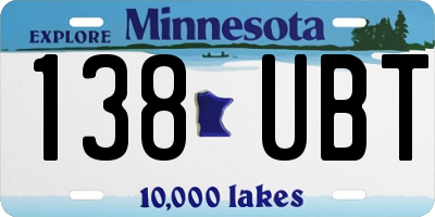 MN license plate 138UBT