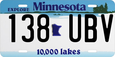 MN license plate 138UBV