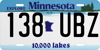 MN license plate 138UBZ