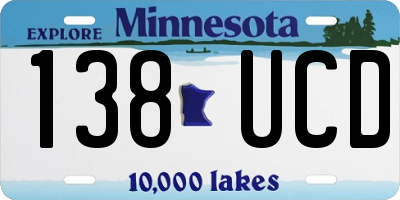 MN license plate 138UCD