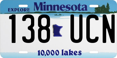 MN license plate 138UCN