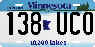 MN license plate 138UCO