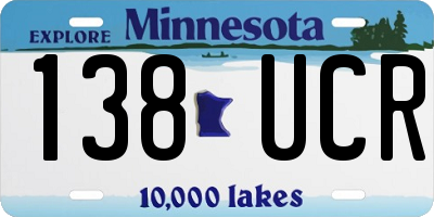 MN license plate 138UCR