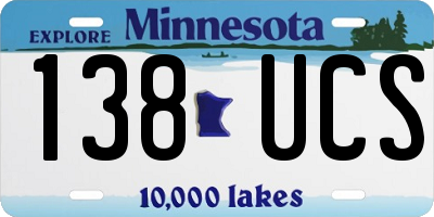 MN license plate 138UCS