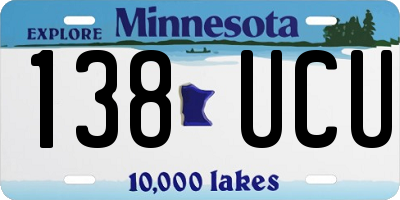 MN license plate 138UCU