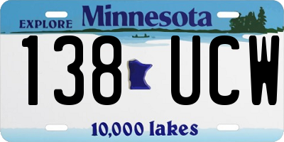 MN license plate 138UCW