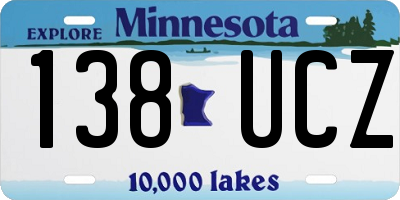 MN license plate 138UCZ