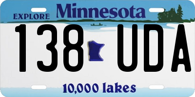 MN license plate 138UDA