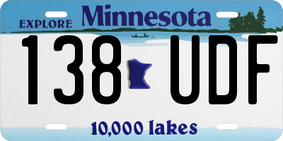 MN license plate 138UDF