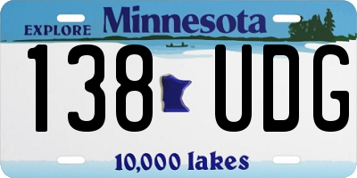 MN license plate 138UDG