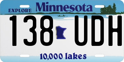 MN license plate 138UDH
