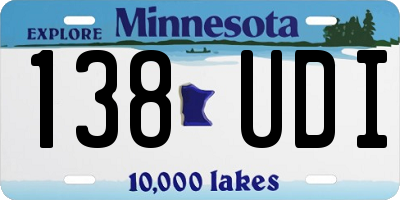 MN license plate 138UDI