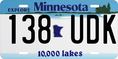 MN license plate 138UDK