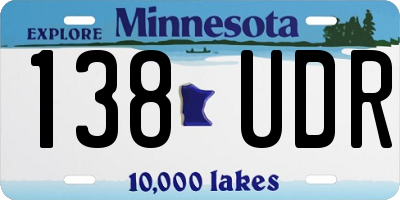 MN license plate 138UDR