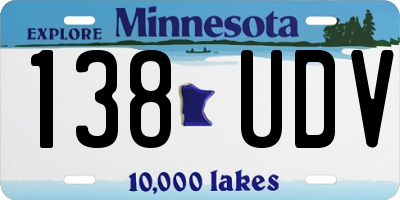 MN license plate 138UDV