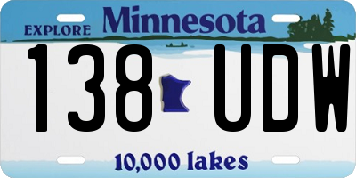 MN license plate 138UDW