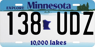 MN license plate 138UDZ