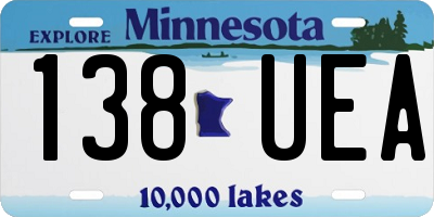 MN license plate 138UEA