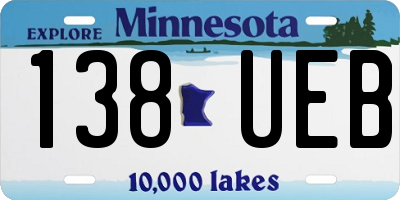 MN license plate 138UEB