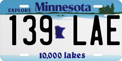 MN license plate 139LAE