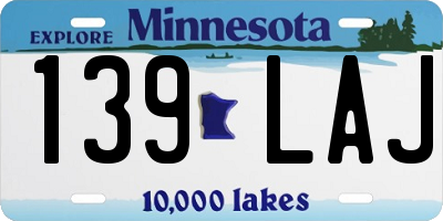 MN license plate 139LAJ