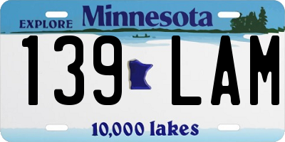 MN license plate 139LAM