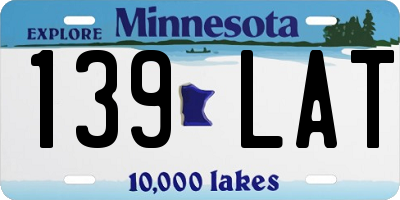 MN license plate 139LAT