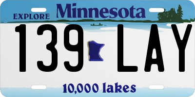 MN license plate 139LAY