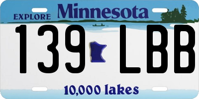 MN license plate 139LBB