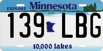MN license plate 139LBG