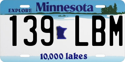 MN license plate 139LBM