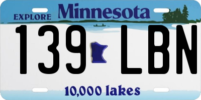 MN license plate 139LBN