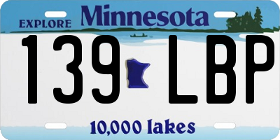 MN license plate 139LBP