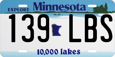 MN license plate 139LBS