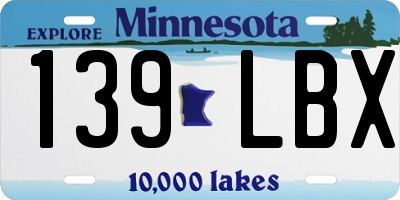 MN license plate 139LBX