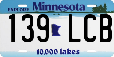 MN license plate 139LCB