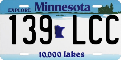 MN license plate 139LCC