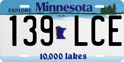 MN license plate 139LCE