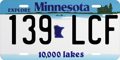 MN license plate 139LCF