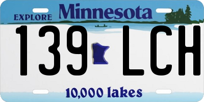 MN license plate 139LCH