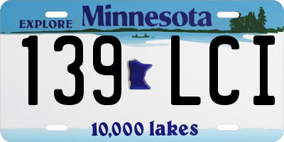 MN license plate 139LCI